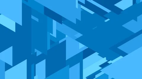 Overlapping blue triangles and geometric shapes move in a slow motion seamless Stock Footage 346869852