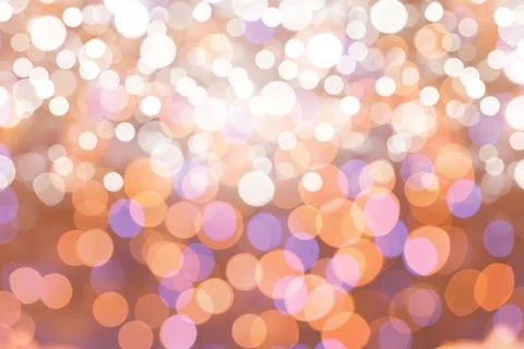 Overlapping blurred circular light orbs are creating flat bokeh pattern on 写真素材