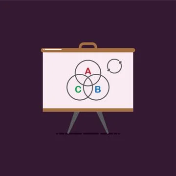 Overlapping Chart In A Projector Screen Stock Illustration