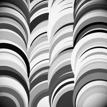 Overlapping circle. Grayscale artistic, abstract vector background. Stockillustratie
