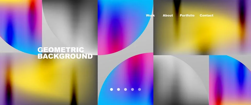 Overlapping circles abstract background template Stock Illustration