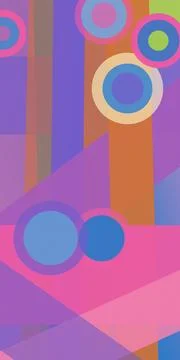 Overlapping circles and bold translucent bands create a lively modern compo.. Stock Illustration