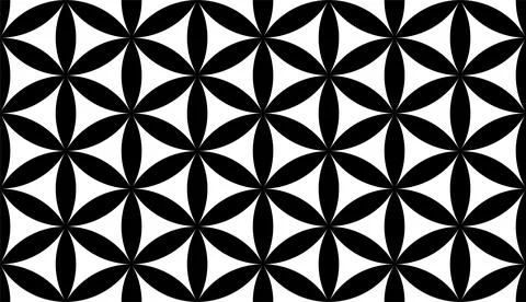 Overlapping circles creating seamless pattern also known as flower of life Illustrazione stock
