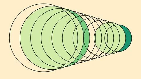 Overlapping Circles in Expanding Perspective Stock Illustration