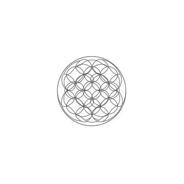 Overlapping circles geometric pattern vector illustration spiritual art 库存插图