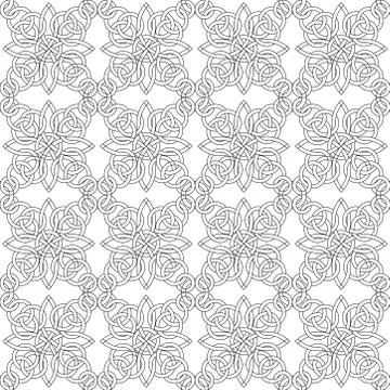 Overlapping circles outline seamless pattern. Geomatric circular pattern. Stock Illustration
