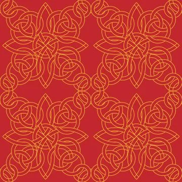 Overlapping circles outline seamless pattern. Geomatric circular pattern. Illustrazione stock