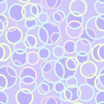 Overlapping Circles Vector Seamless Repeat Pattern In Lilac And Purple With M Stock Illustration