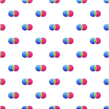 Overlapping circles vibrant seamless pattern 库存插图