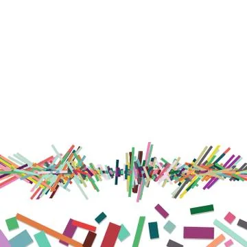 Overlapping color bar in row, abstract background. Stock Illustration