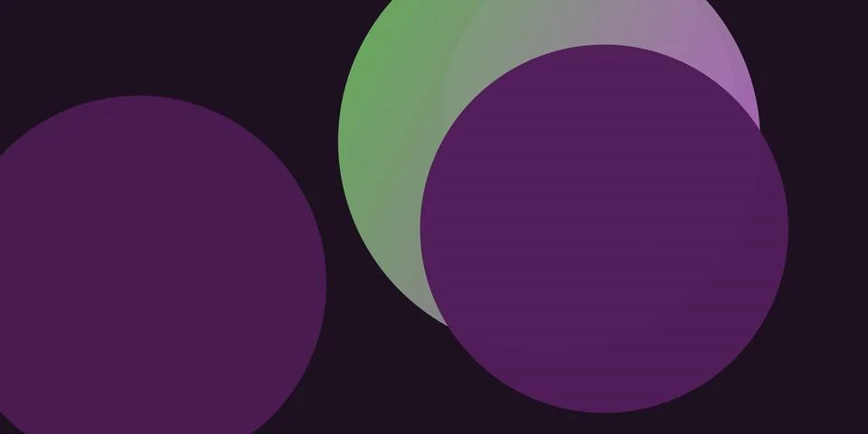 Overlapping colored circles with gradient effect Stock Illustration