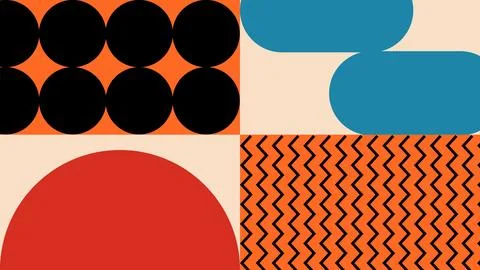 Overlapping Colorful Squares on Beige Background Stock Illustration