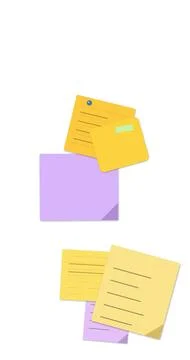 Overlapping colorful sticky notes with text Stock Illustration