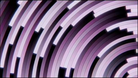 Overlapping concentric arc bands with staggered offsets and black gaps in Stock Footage 346013663