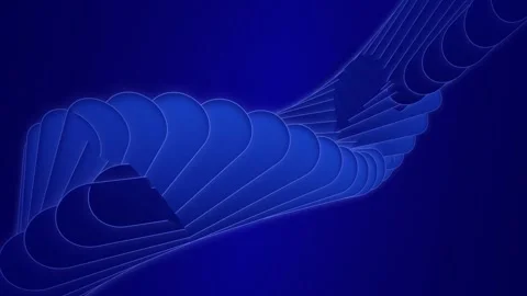 Overlapping curved ribbon layers flow in a seamless loop Stock Footage 341402076