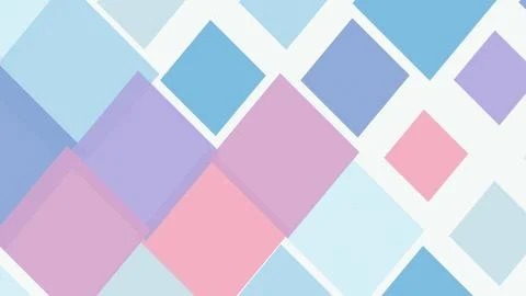 Overlapping diamond forms in cool blue, blush pink, lavender, aqua, and sof.. Stock Illustration