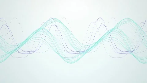 Overlapping digital wave patterns flow in a seamless loop Stock Footage 341402071