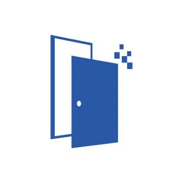 Overlapping doors logo vector design an choices and oportunity concept Stock Illustration