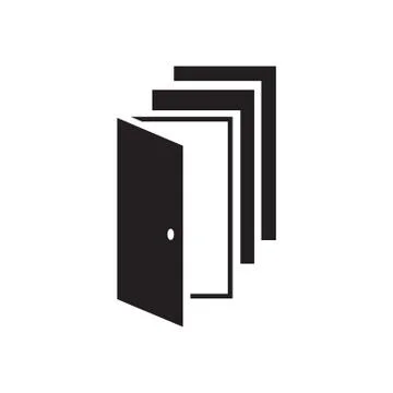 Overlapping doors logo vector design an choices and oportunity concept Stock Illustration
