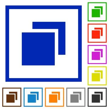 Overlapping elements flat framed icons Illustrazione stock