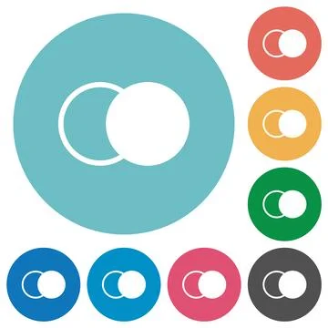 Overlapping elements flat round icons 스톡 일러스트