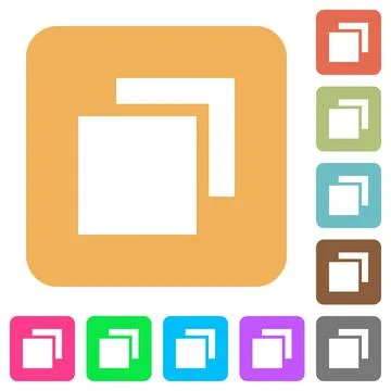 Overlapping elements rounded square flat icons Stock Illustration