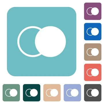 Overlapping elements rounded square flat icons Stock Illustration