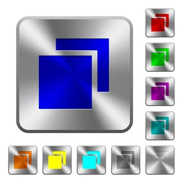 Overlapping elements rounded square steel buttons イラスト素材