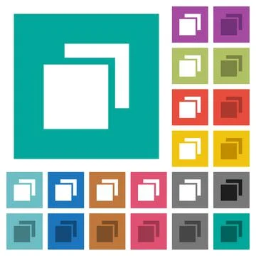 Overlapping elements square flat multi colored icons Stock Illustration