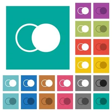 Overlapping elements square flat multi colored icons Stock Illustration