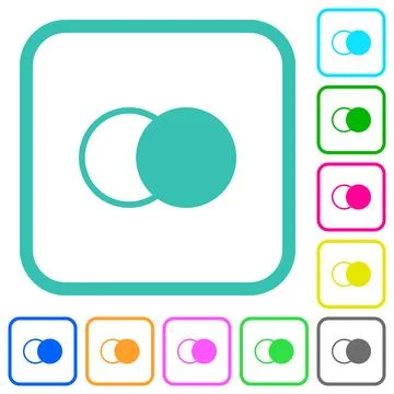 Overlapping elements vivid colored flat icons 库存插图