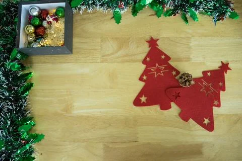 Overlapping Felt Christmas Trees Without Snowflake Stock Photos