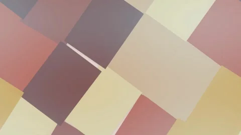 Overlapping geometric blocks shift gently in terracotta, cream, mustard, an.. Stock Footage 347385649