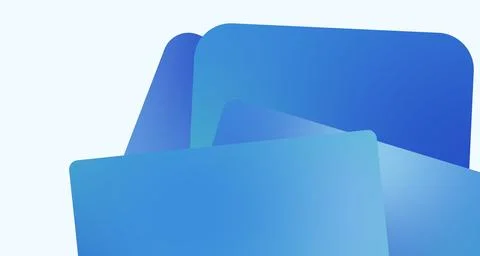Overlapping geometric cards in ocean blue tones Stock Illustration
