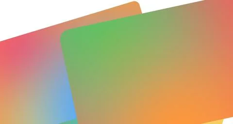 Overlapping geometric cards in rainbow tones Stock Illustration