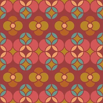 Overlapping Geometric Circle Pattern In Berry Colours Stock Illustration