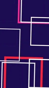 Overlapping geometric neon frames glow against deep navy, creating a bold f.. 스톡 일러스트