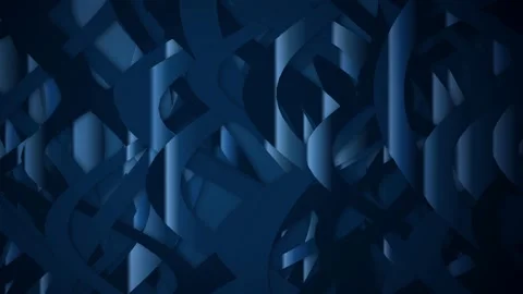 Overlapping geometric ribbon bands shift in a seamless loop Stock Footage 341856541
