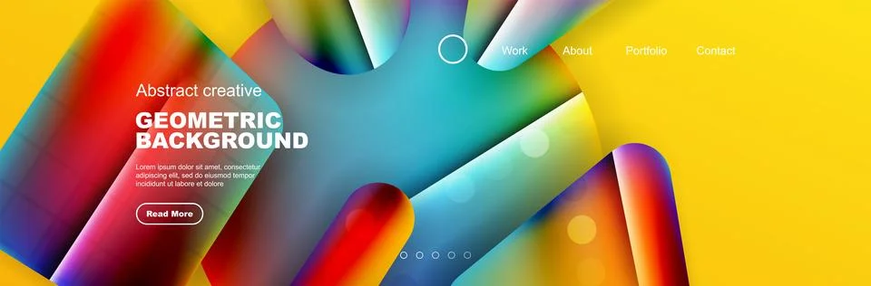 Overlapping geometric shapes background. 3D shadow effects and fluid gradients Stock Illustration