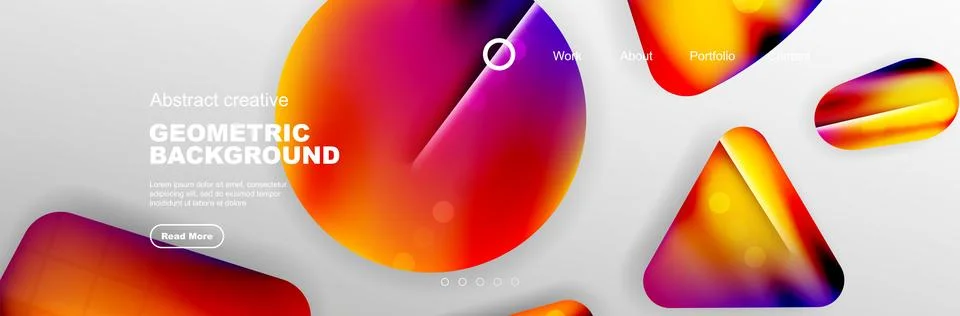 Overlapping geometric shapes background. 3D shadow effects and fluid gradients Stock Illustration