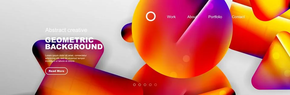Overlapping geometric shapes background. 3D shadow effects and fluid gradients Stock Illustration