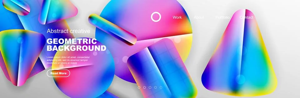 Overlapping geometric shapes background. 3D shadow effects and fluid gradients Stock Illustration