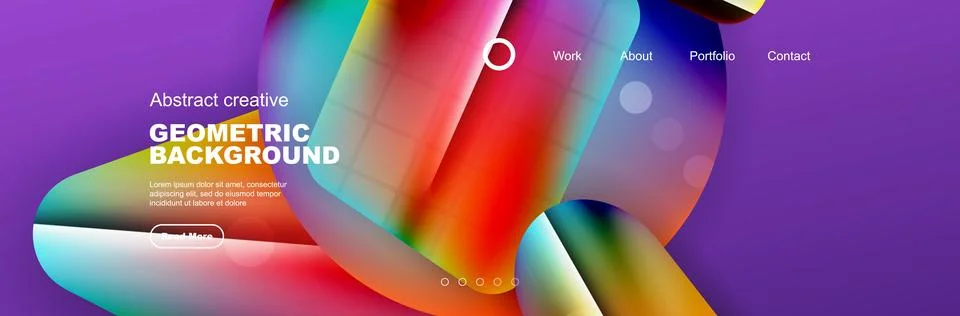 Overlapping geometric shapes background. 3D shadow effects and fluid gradients Stock Illustration