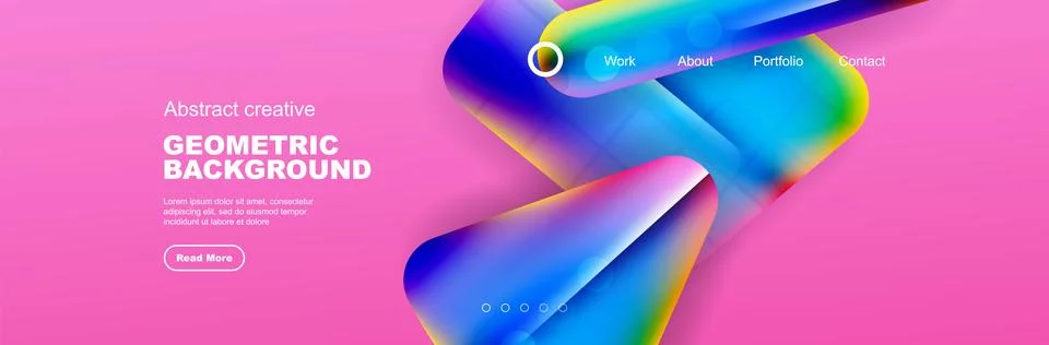 Overlapping geometric shapes background. 3D shadow effects and fluid gradients Stock Illustration