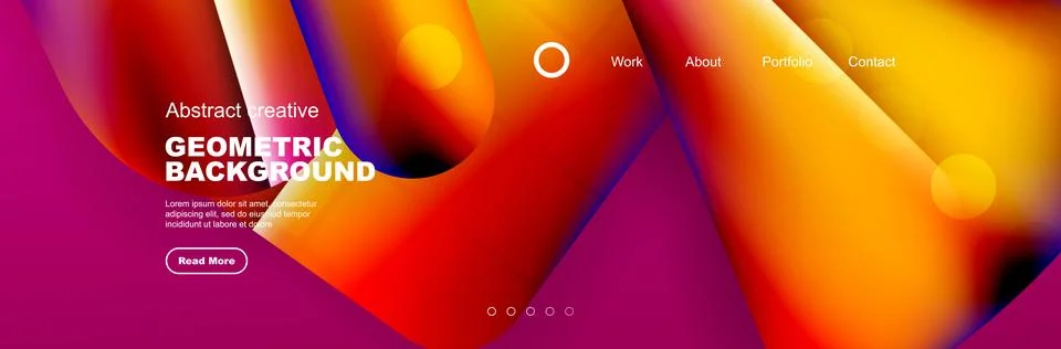 Overlapping geometric shapes background. 3D shadow effects and fluid gradients Stock Illustration