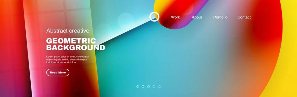Overlapping geometric shapes background. 3D shadow effects and fluid gradients Stock Illustration