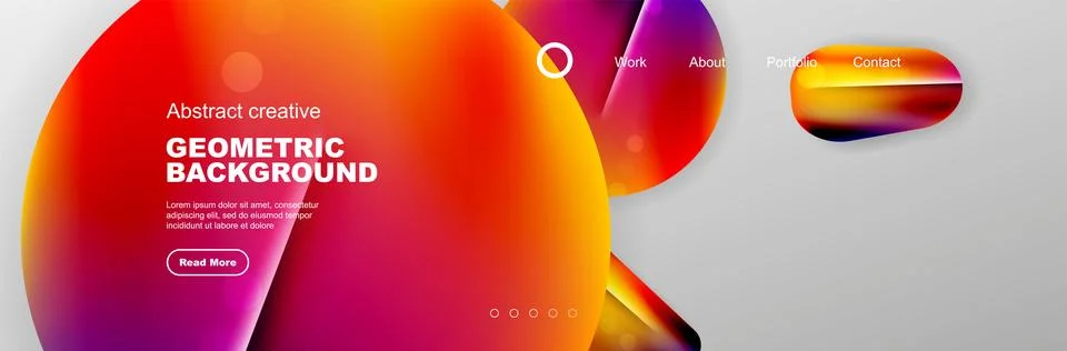 Overlapping geometric shapes background. 3D shadow effects and fluid gradients Illustrazione stock
