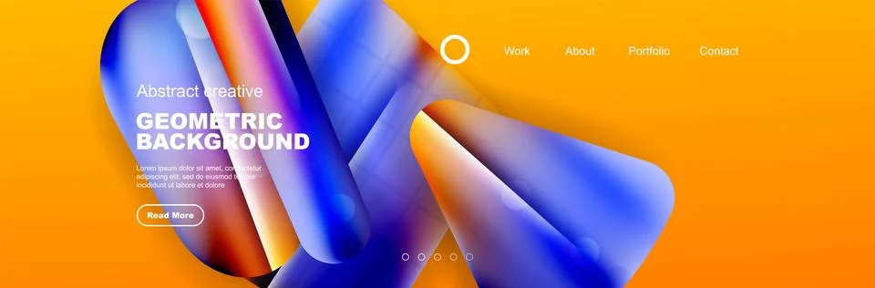 Overlapping geometric shapes background. 3D shadow effects and fluid gradients Stock Illustration