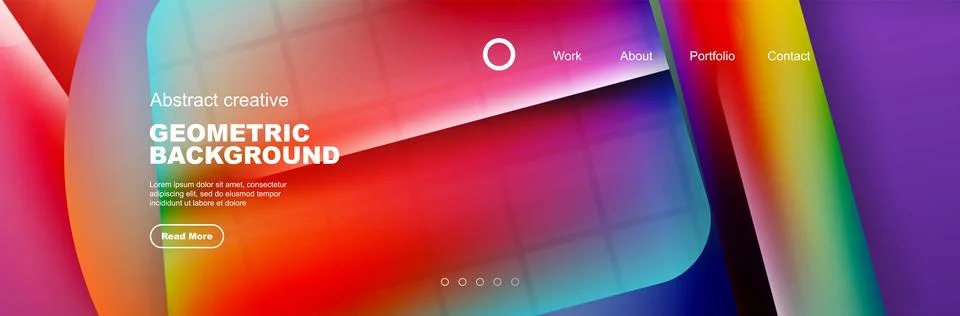 Overlapping geometric shapes background. 3D shadow effects and fluid gradients Stock Illustration