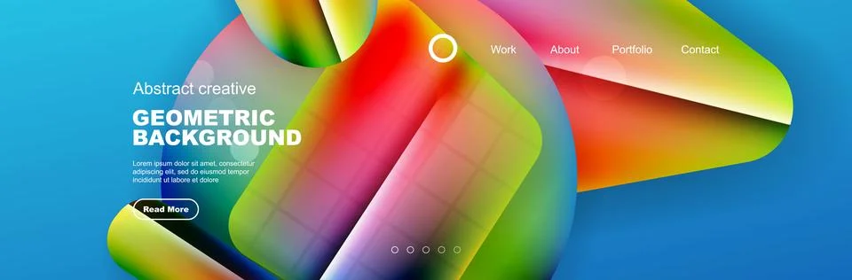 Overlapping geometric shapes background. 3D shadow effects and fluid gradients Stock Illustration